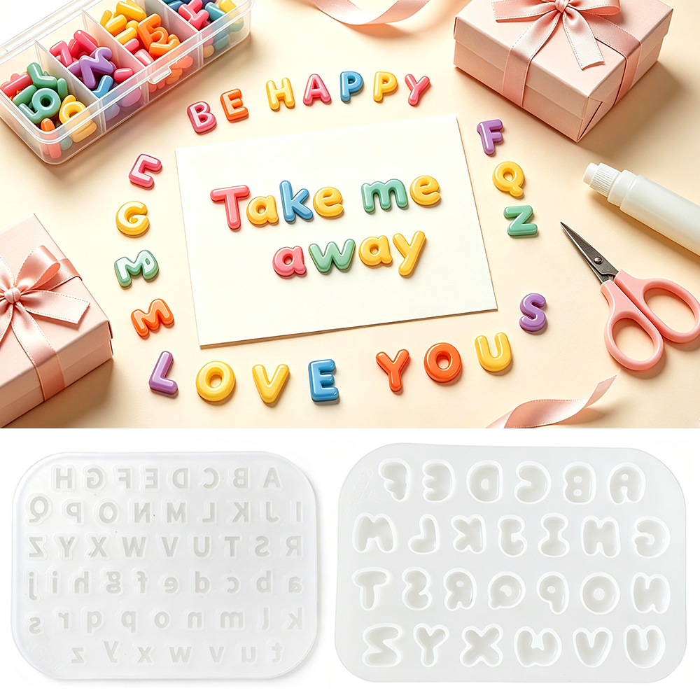 Resin Art Alphabet - Cetakan Silikon Alfabet Mini 26 Baru